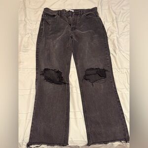KanCan Charcoal Distressed Flare Jeans